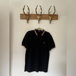 Fred Perry Polo Shirt with camel accent, perfect condition!